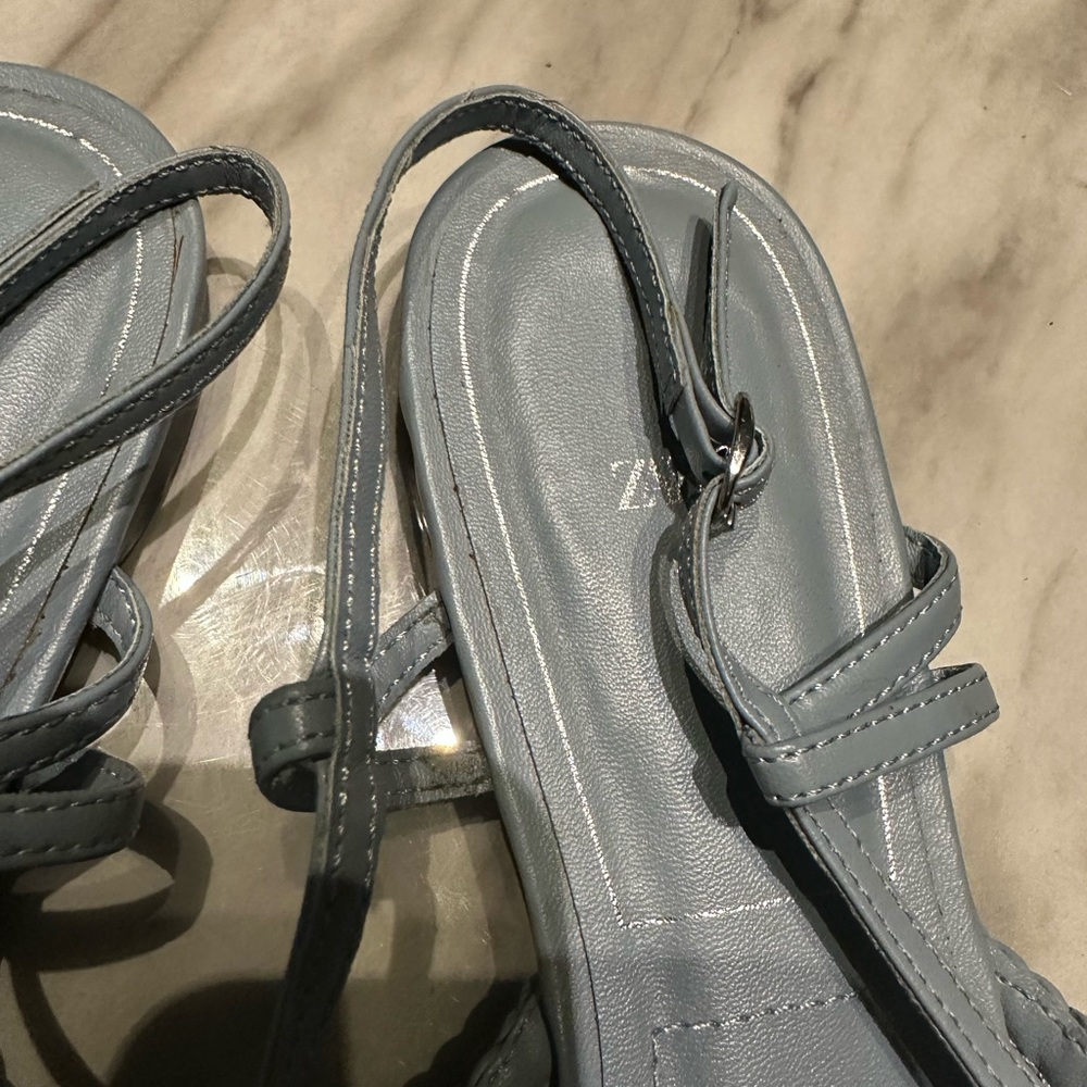 Zara Blue Flats with Ruched Design - Picture 5 of 6